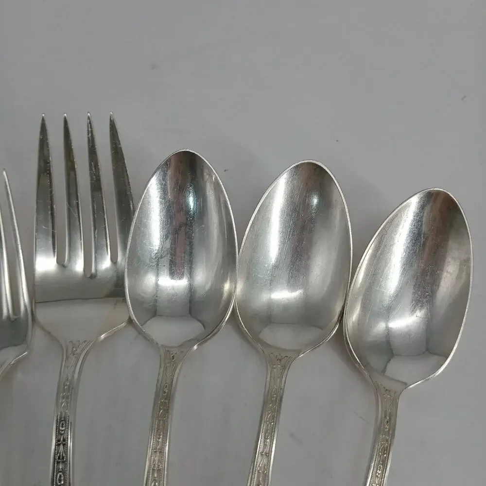 7X Serving ROGERS Extra Plate SilverPlate CHALFONTE Fork Spoons Ladle Flatware
